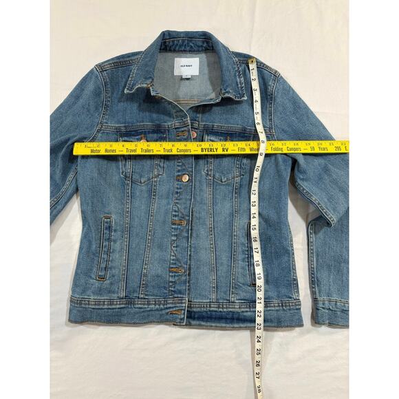 Reworked Denim Jean Jacket Size Medium w/ Heart Appliqué - Picture 6 of 8